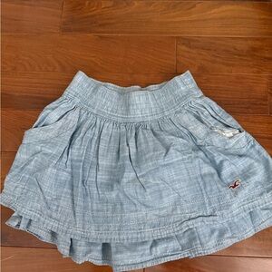 Hollister Pale Blue Tiered Skater Mini Skirt